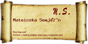 Mateicska Semjén névjegykártya